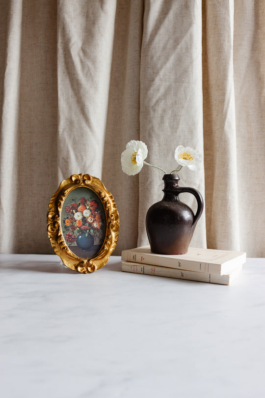 vintage florentine gilt frame, “vase of flowers”