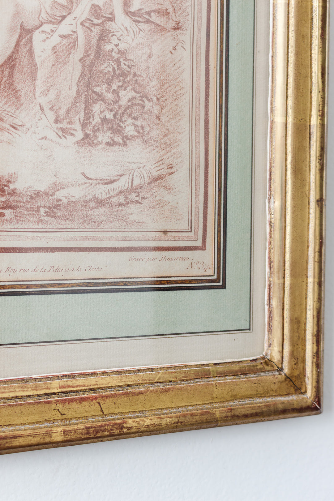 pair of 18th century French chalk-manner (sanguine) crayon engravings