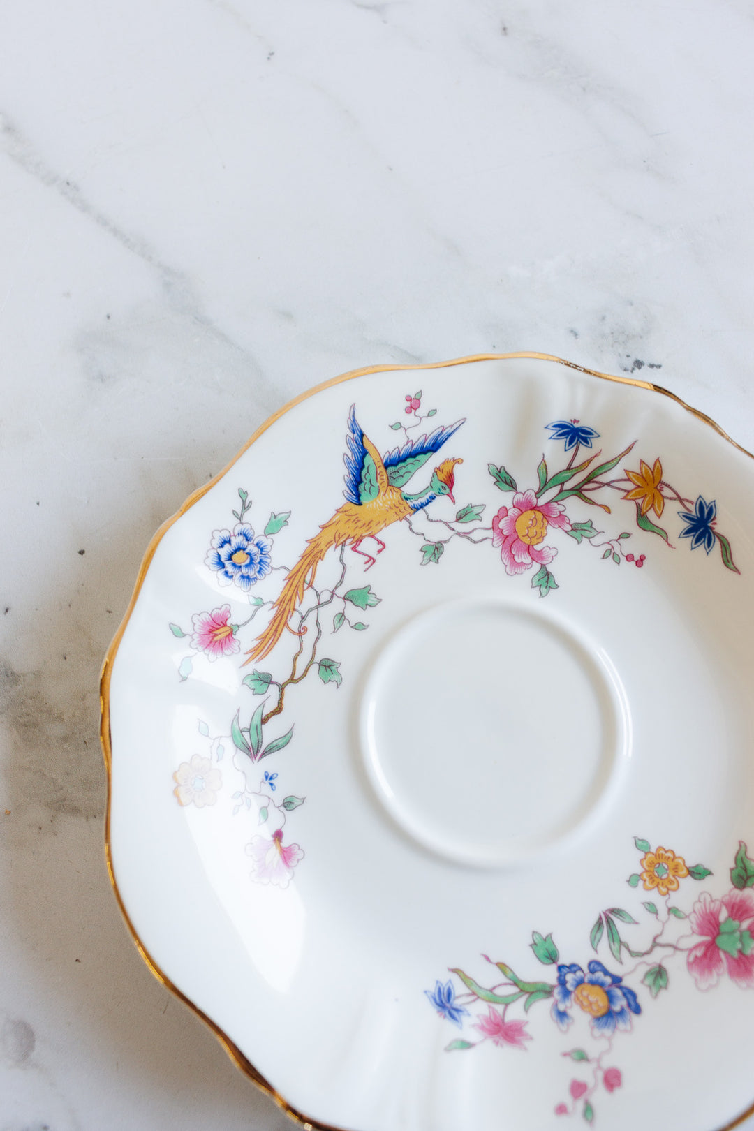 vintage hammersley "bird of paradise" teacup and saucer