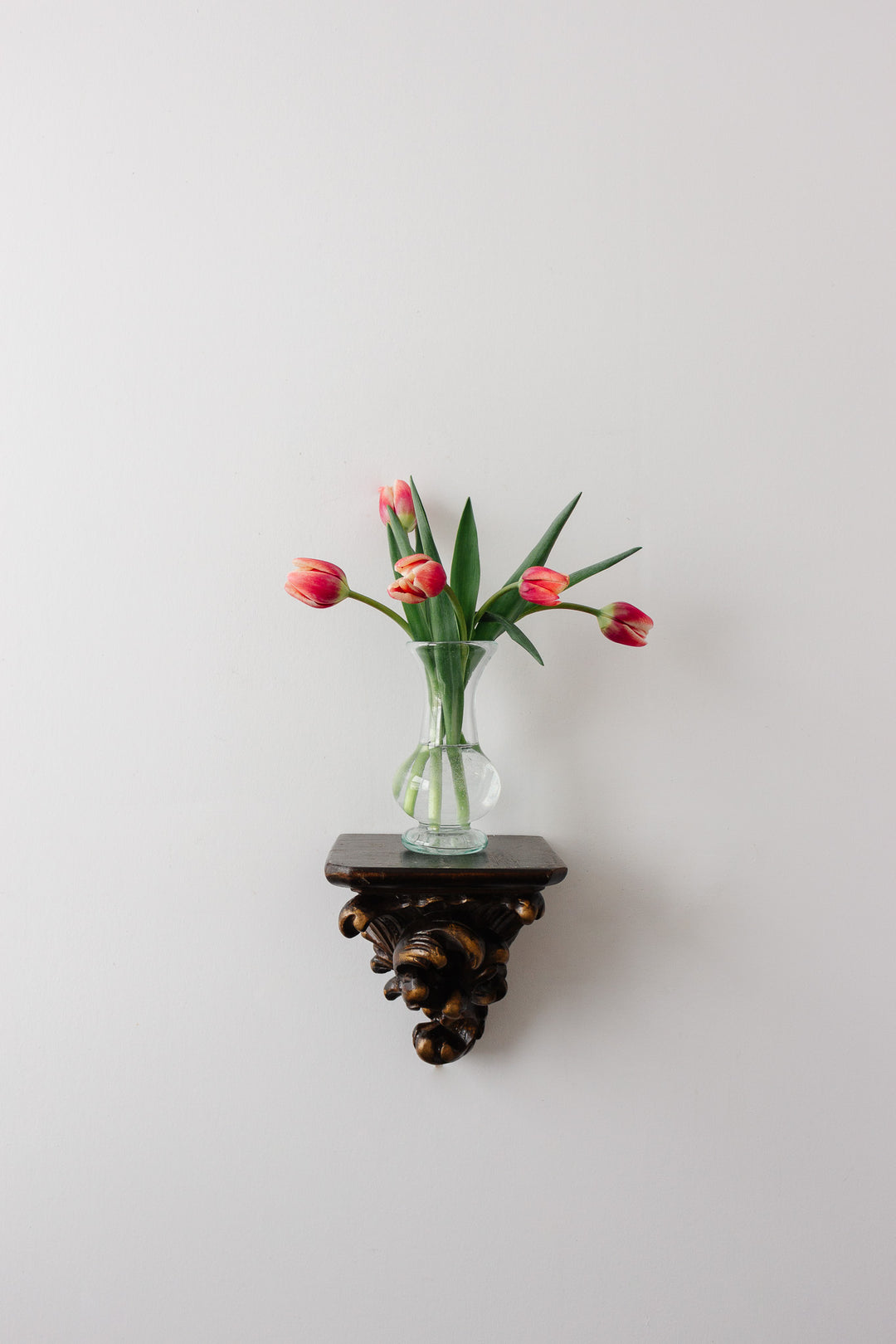 pair of vintage gilt wood corbel shelves