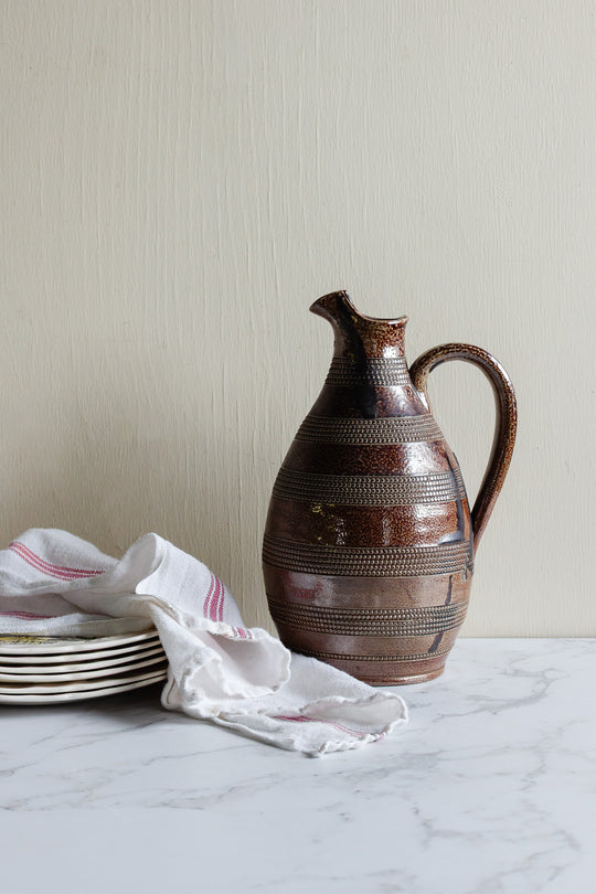 antique french stoneware pitcher