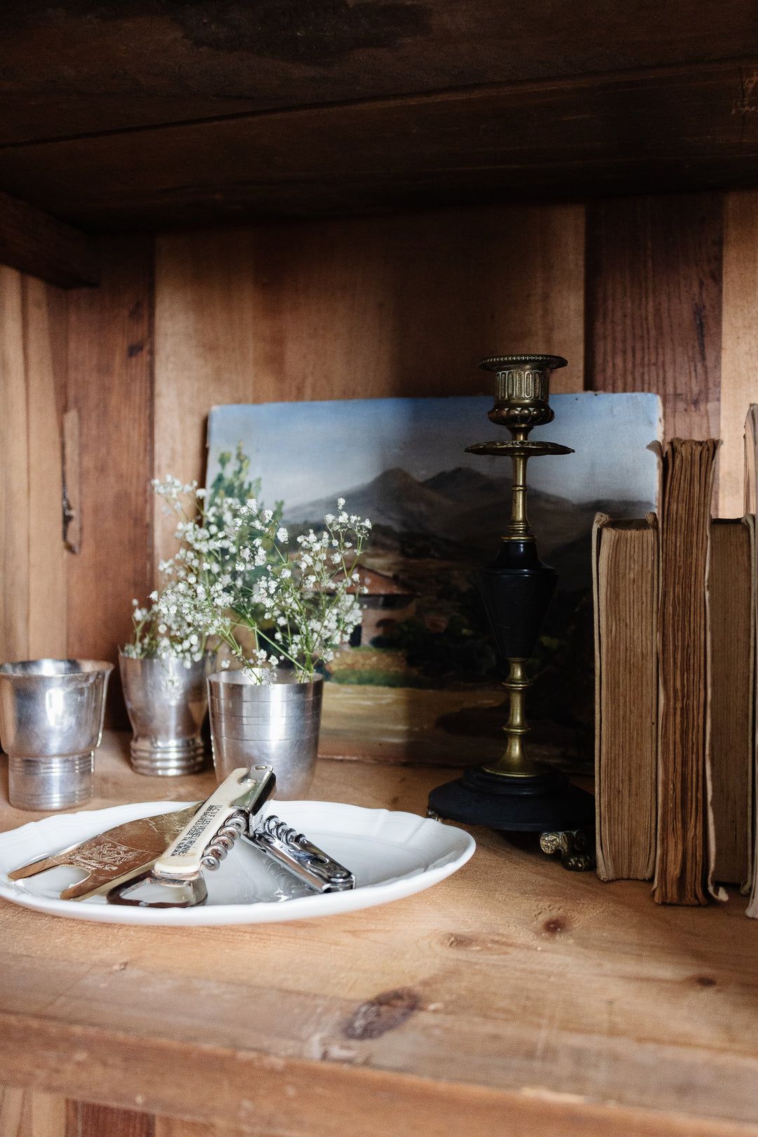 pair of 19th century French Napolean III brass and black marble candlesticks