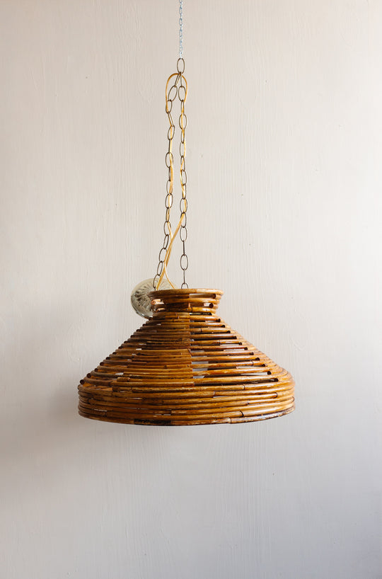rare 1960s italian bamboo swag pendant light
