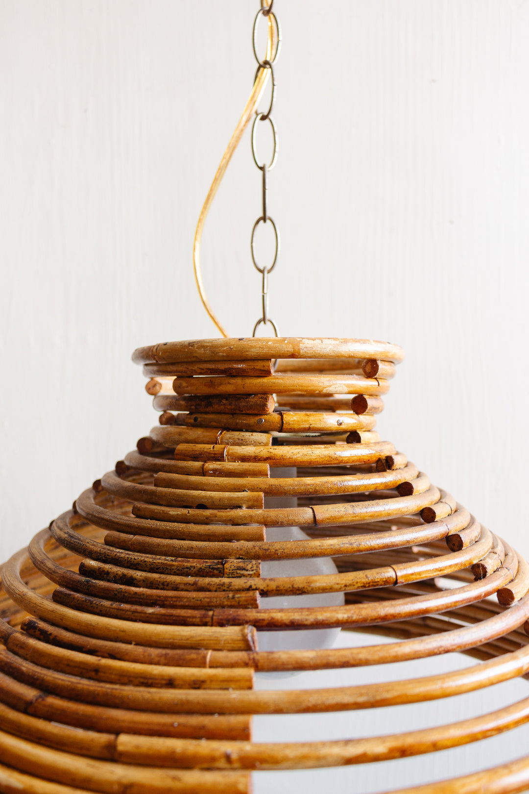 rare 1960s italian bamboo swag pendant light