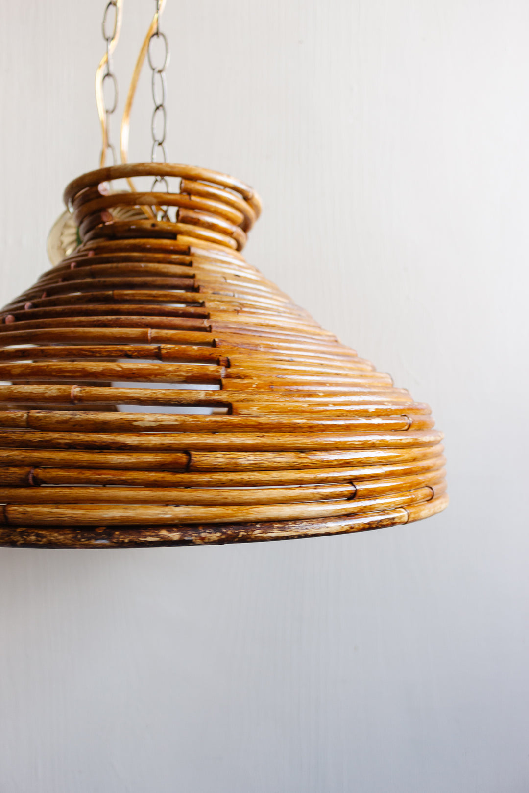 rare 1960s italian bamboo swag pendant light