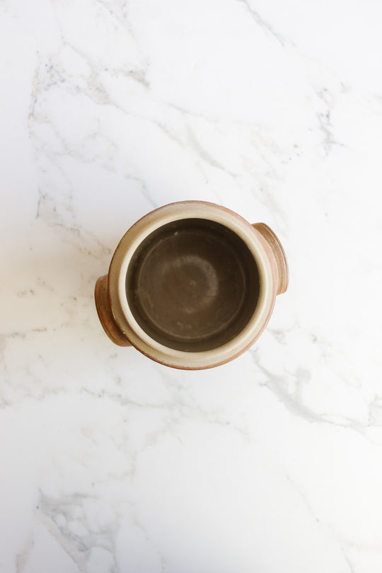 vintage french stoneware salt cellar