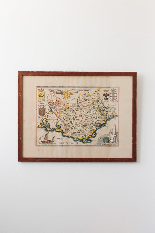 antique 1702 cartographic map of Provence