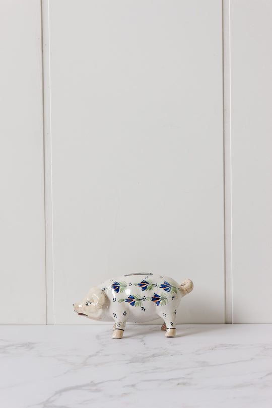 1930s french henriot quimper porcelain piggy bank