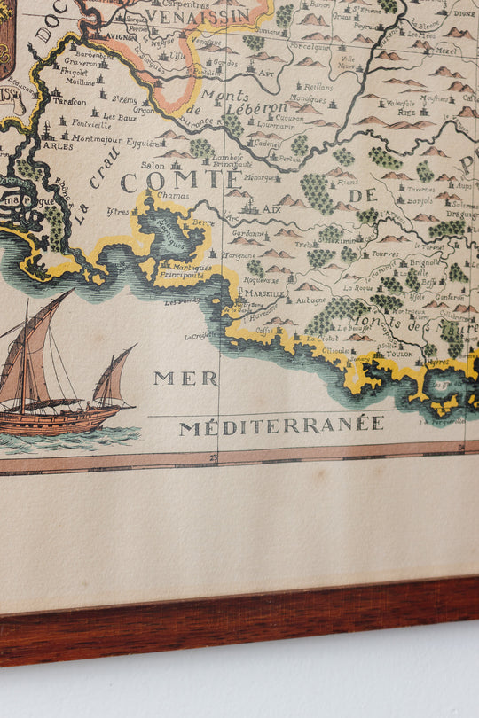 antique 1702 cartographic map of Provence