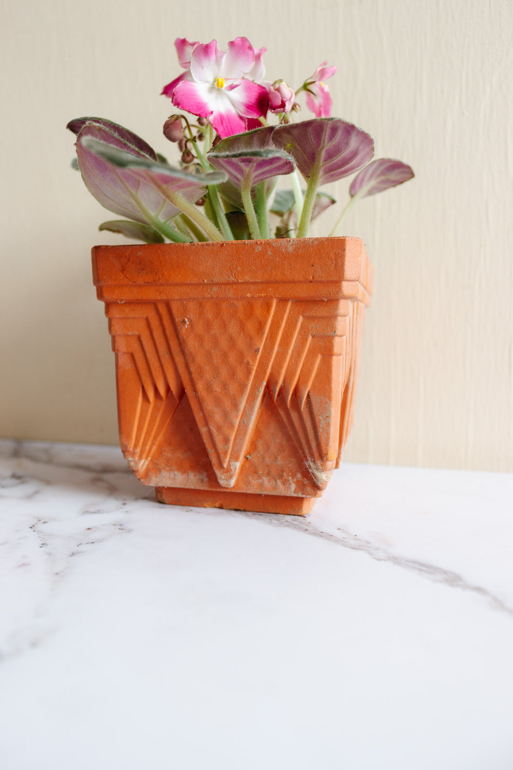 1930s French art deco terra cotta planter