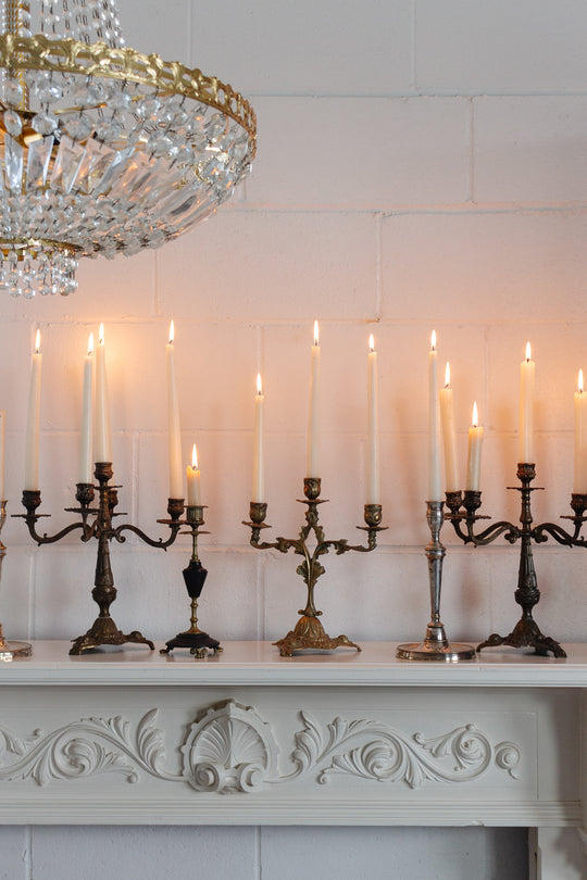 antique French rococo gilt ormolu candelabra