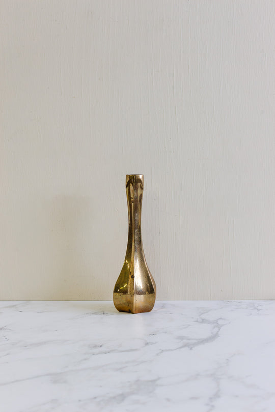 vintage french brass bud vase