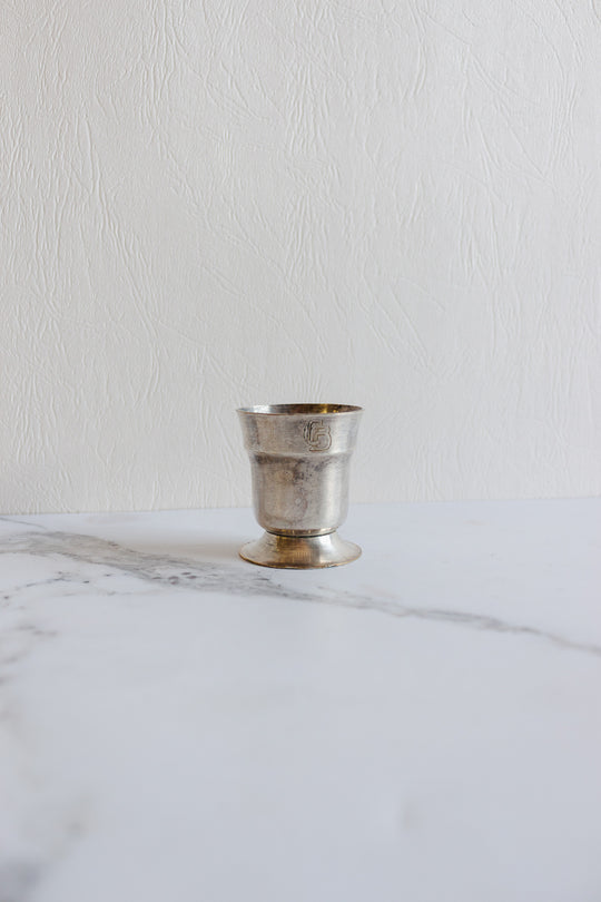 eclectic set of vintage french silver egg cups