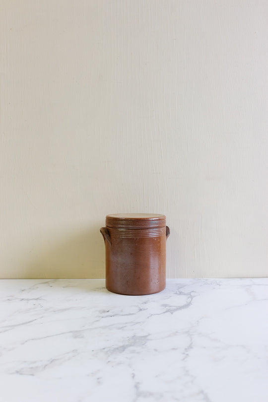 antique french confit pot with lid