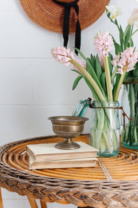 vintage English brass urn