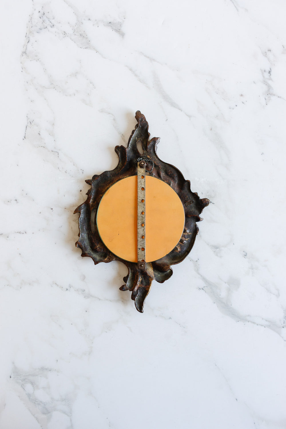 antique french Baroque cast metal mirror