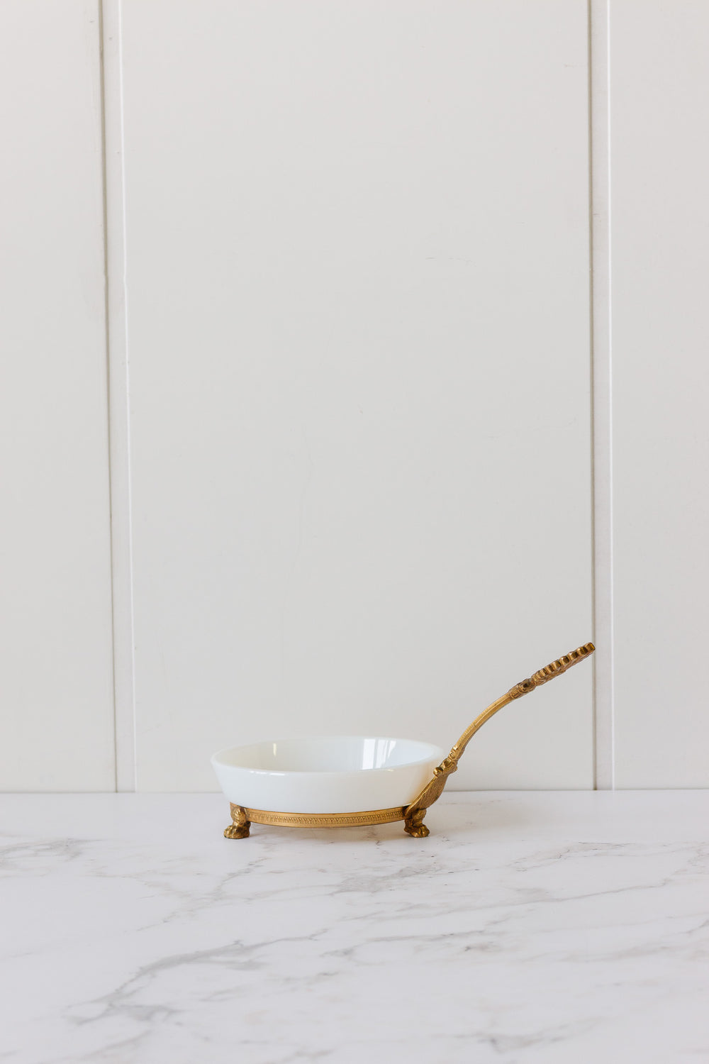 antique french bronze and "bulle de savon" opaline dish