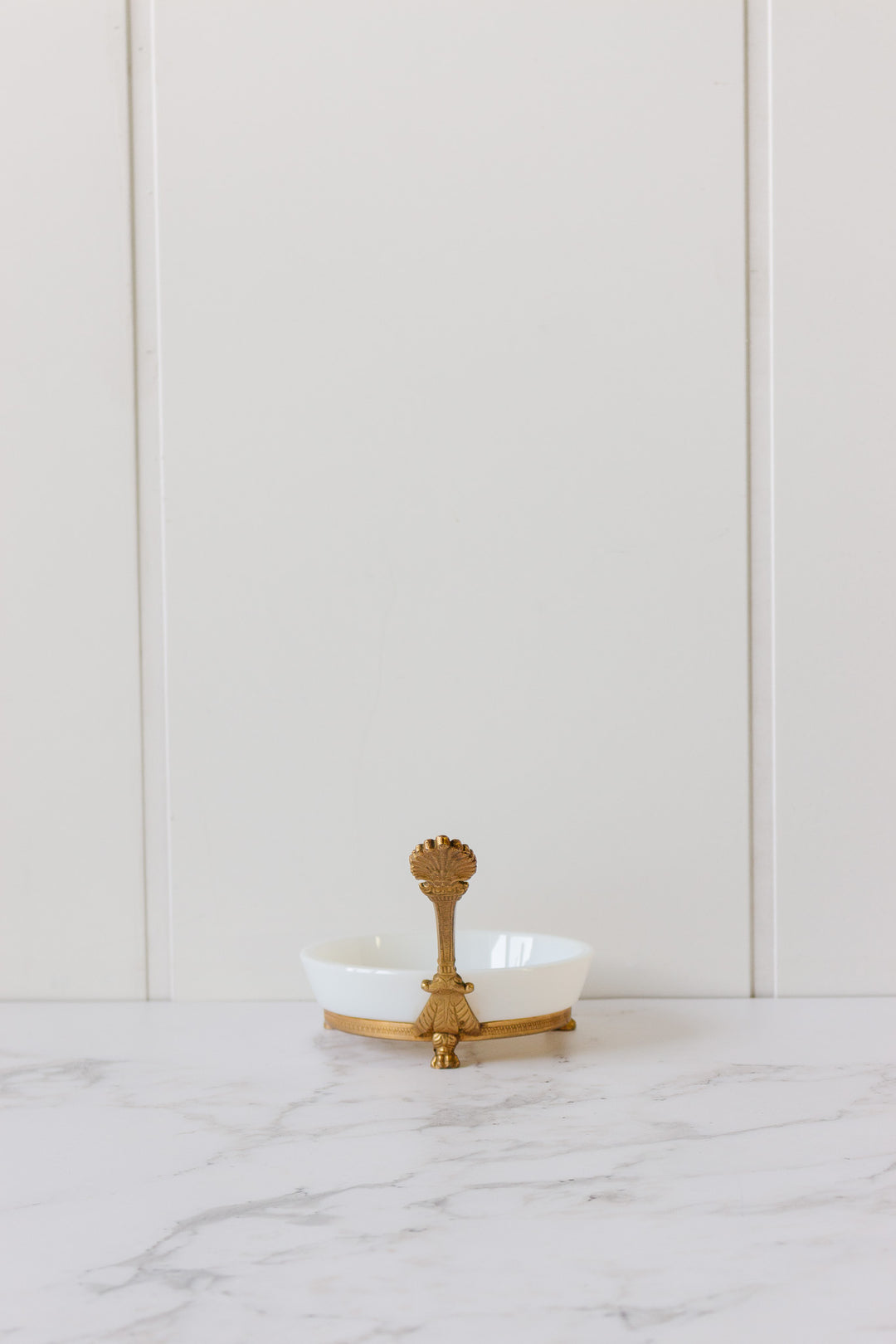 antique french bronze and "bulle de savon" opaline dish