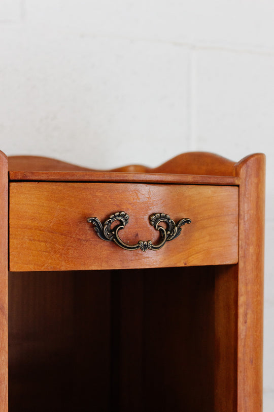 pair of vintage French louis xv style narrow nightstands