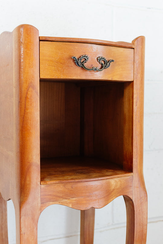 pair of vintage French louis xv style narrow nightstands