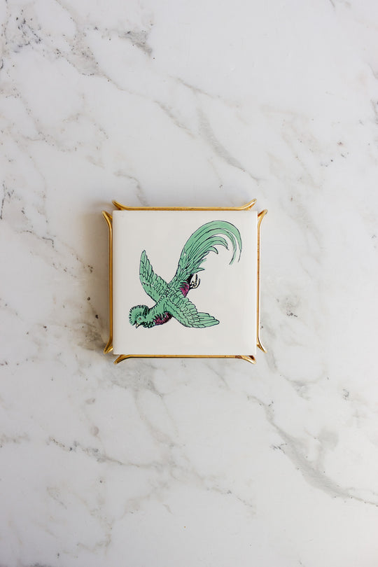 vintage french desèvres porcelain coaster