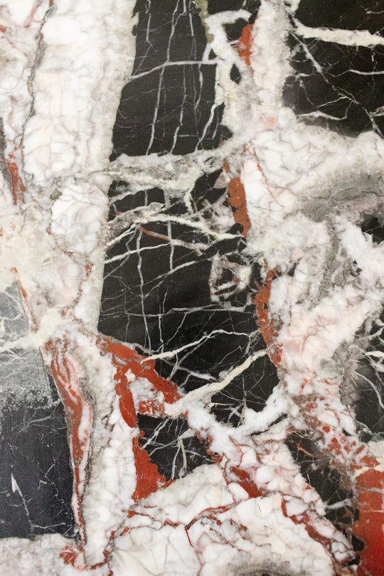 antique french walnut art deco sideboard with marble top, vitrine cabinet, and mirrored sides