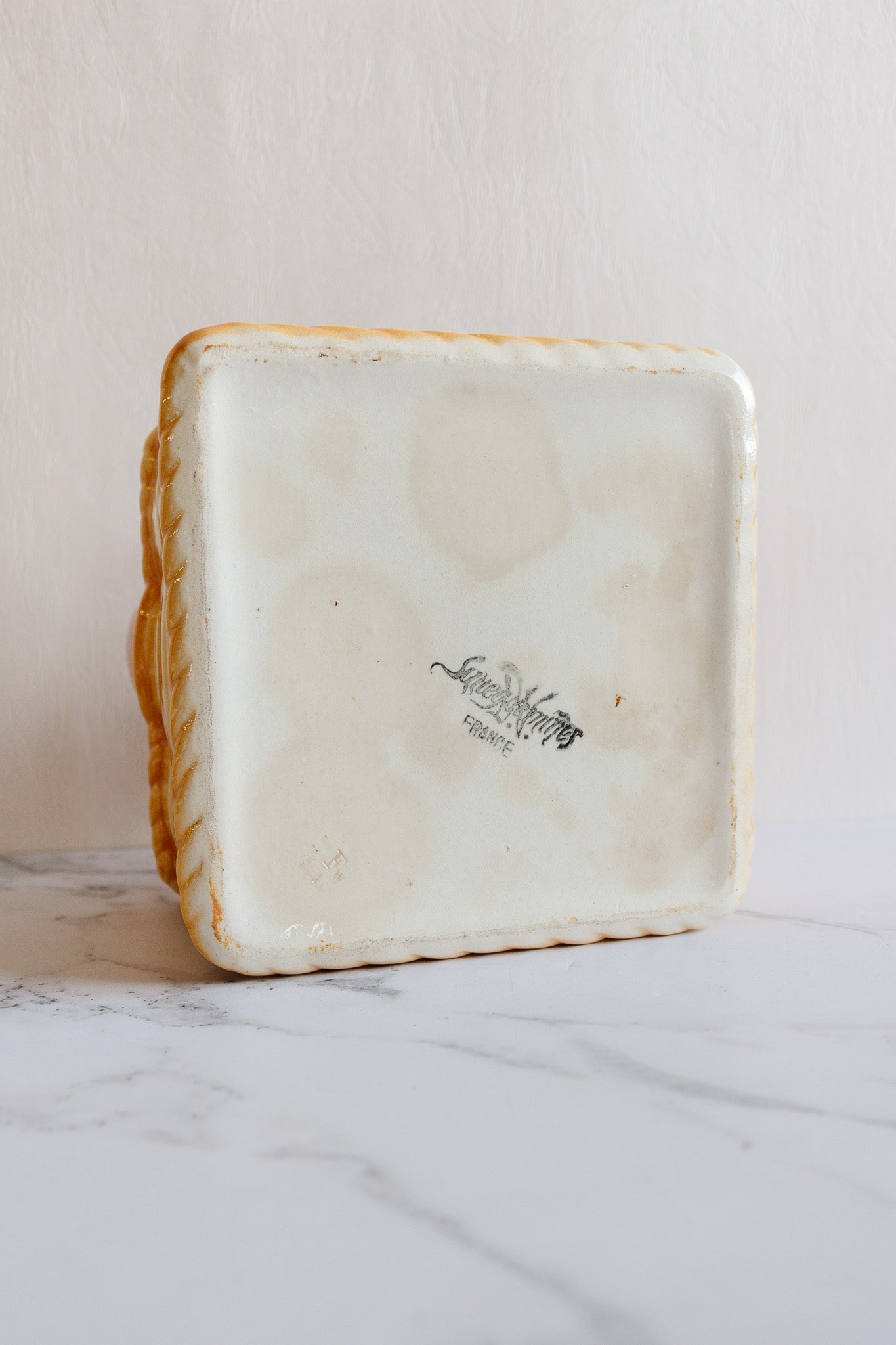 rare 1920s antique french sarreguemines majolica fruit basket