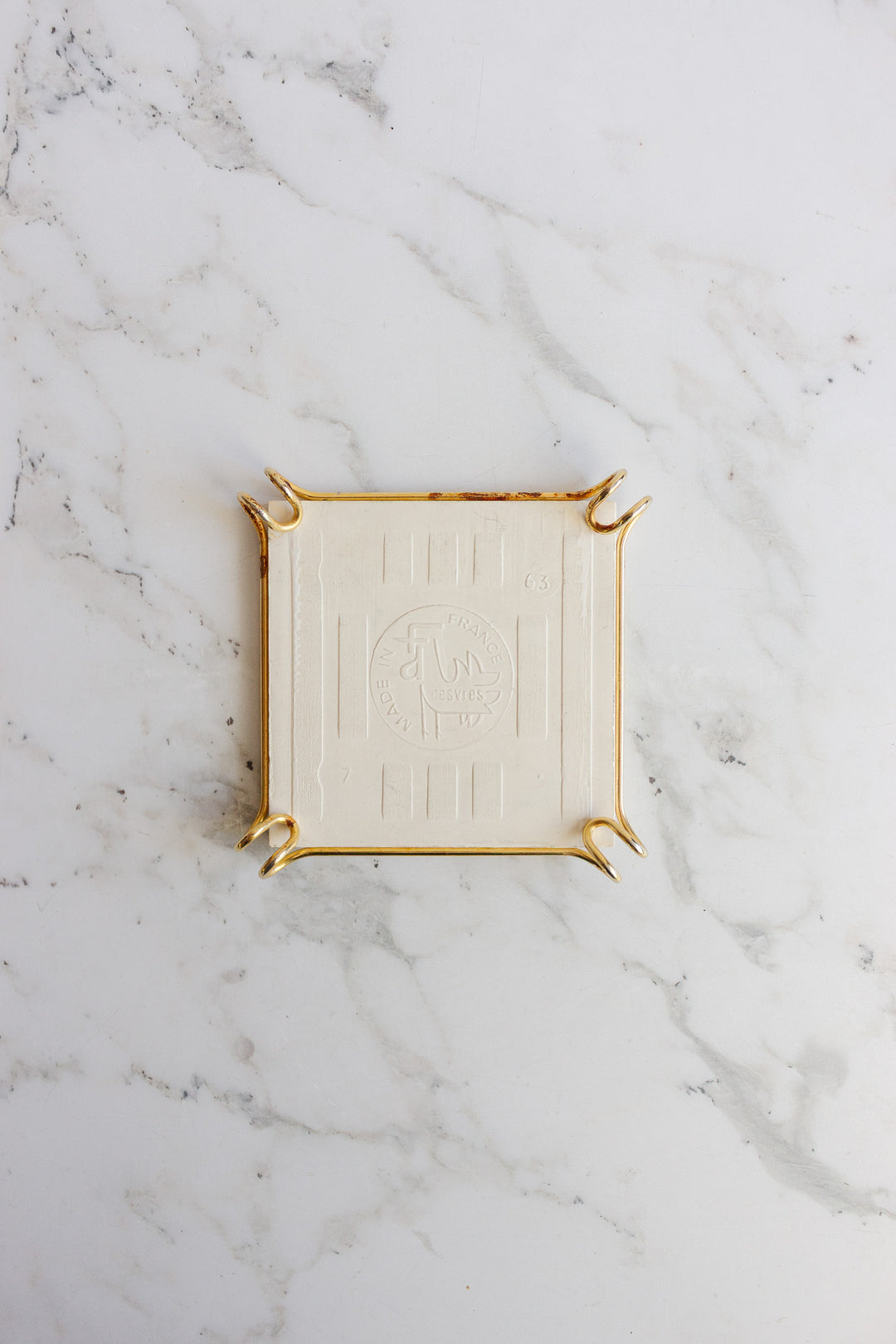 vintage french desèvres porcelain coaster