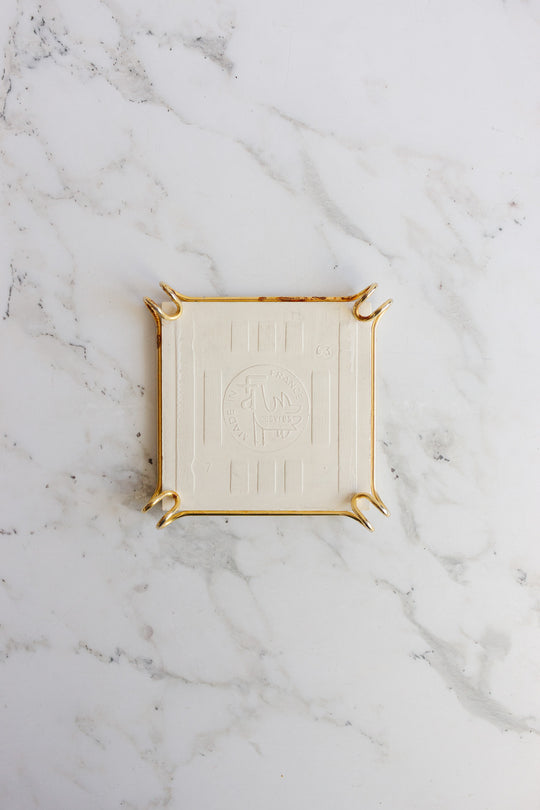 vintage french desèvres porcelain coaster
