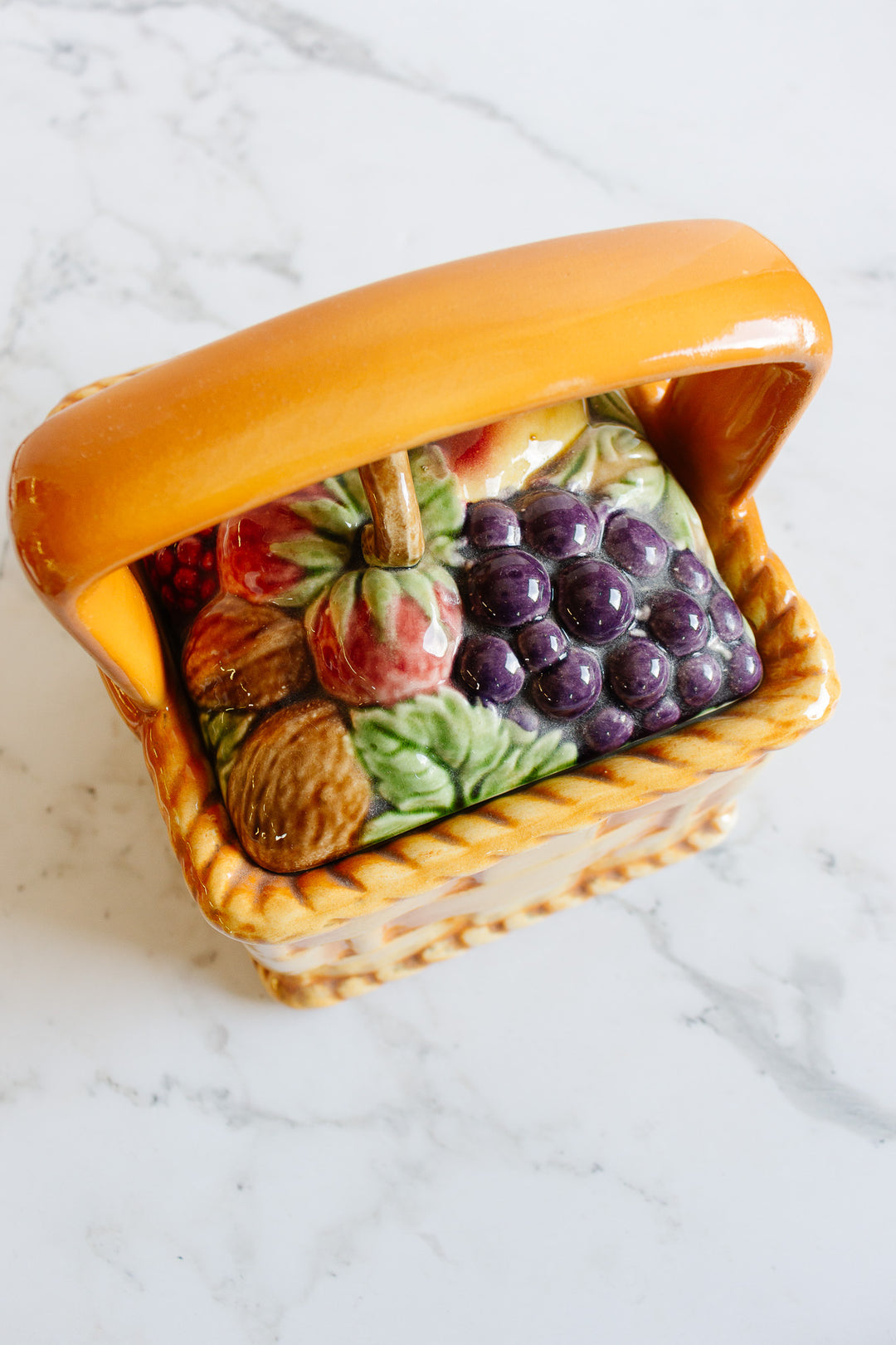 rare 1920s antique french sarreguemines majolica fruit basket