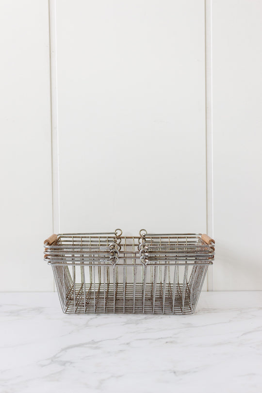 vintage french wood handled "marché panier"