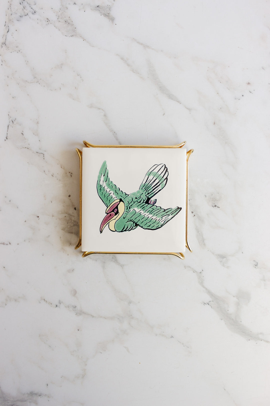 vintage french desèvres porcelain coaster