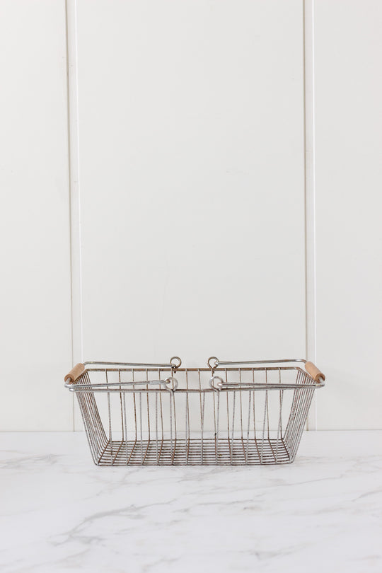 vintage french wood handled "marché panier"