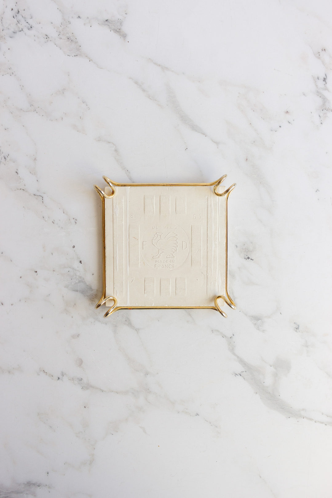 vintage french desèvres porcelain coaster