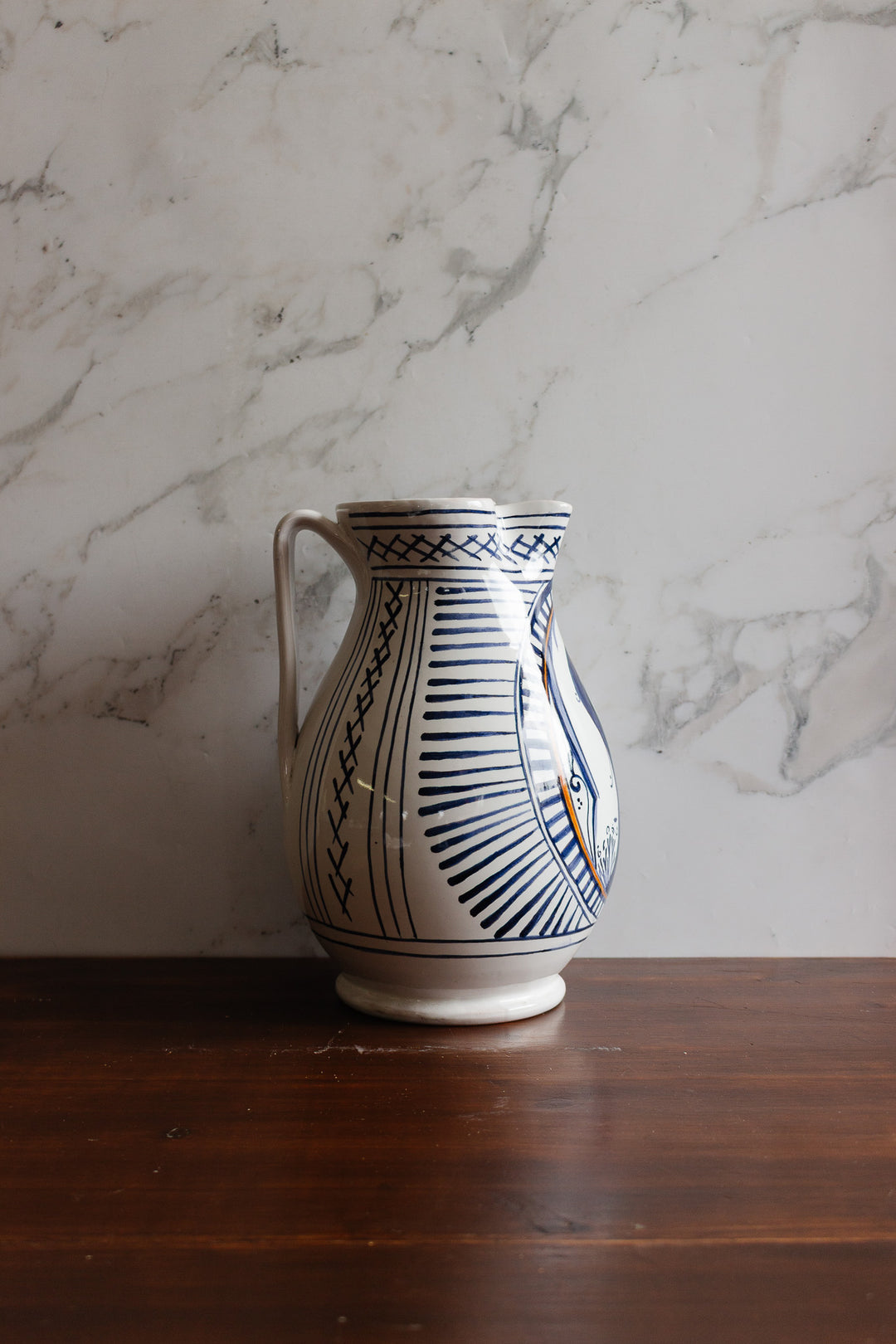 large hand painted italian "istituto statale d'arte di faenza" pitcher