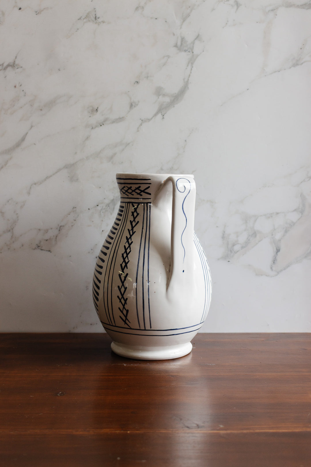 large hand painted italian "istituto statale d'arte di faenza" pitcher
