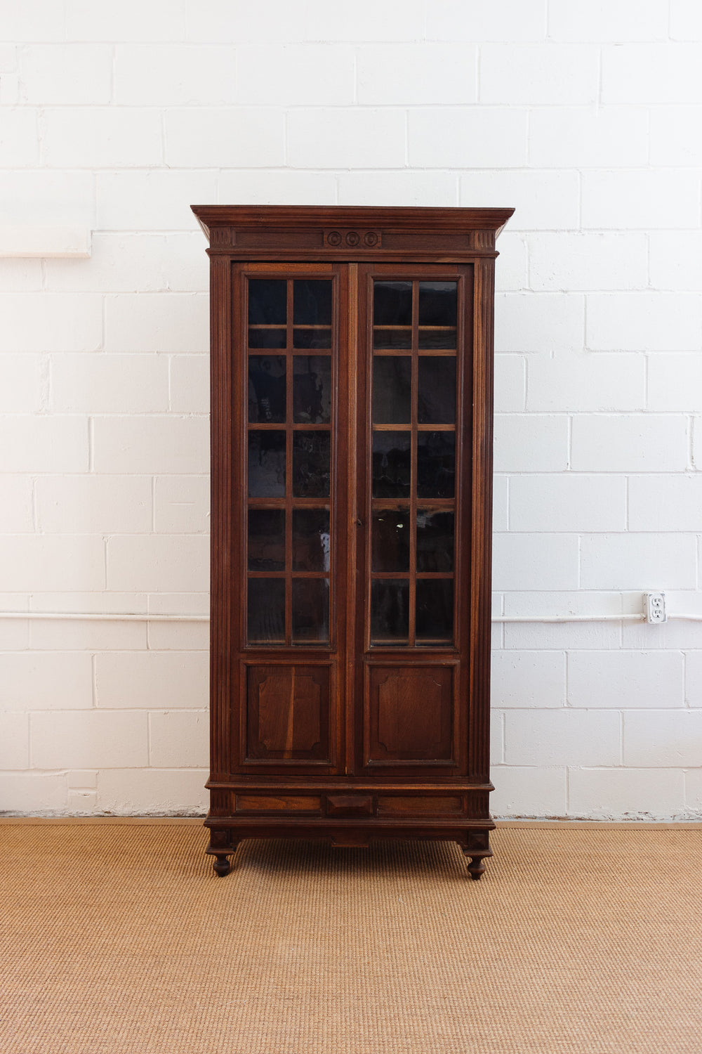 turn of the century French carved oak Louis XVI bookshelf
