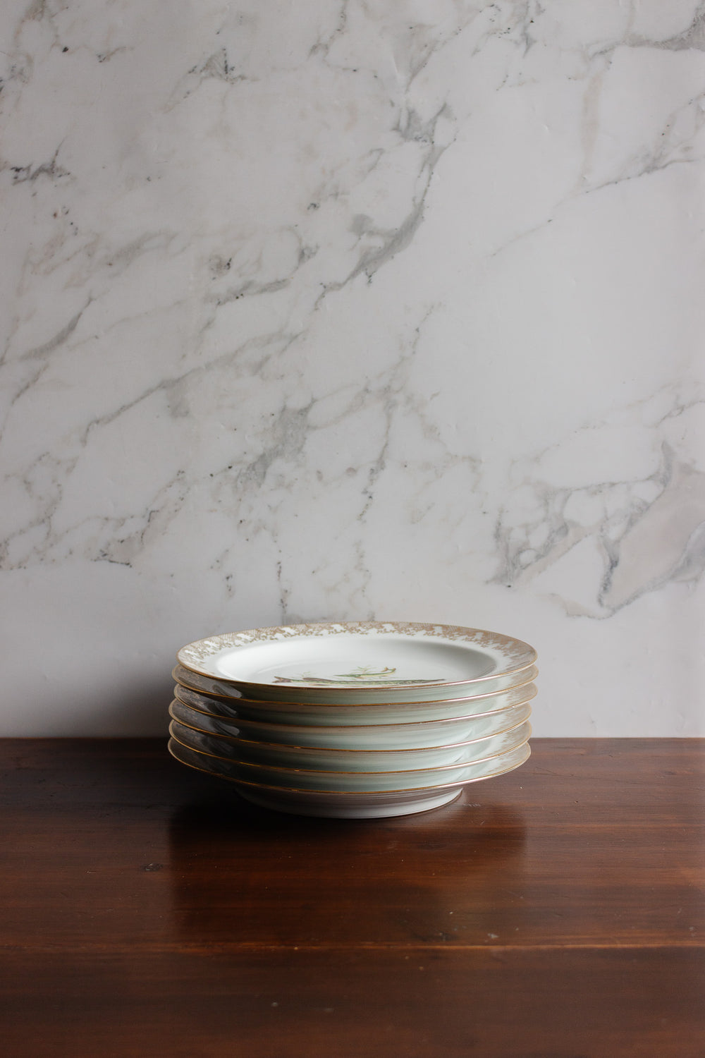1930s french limoges fish plate set of 6