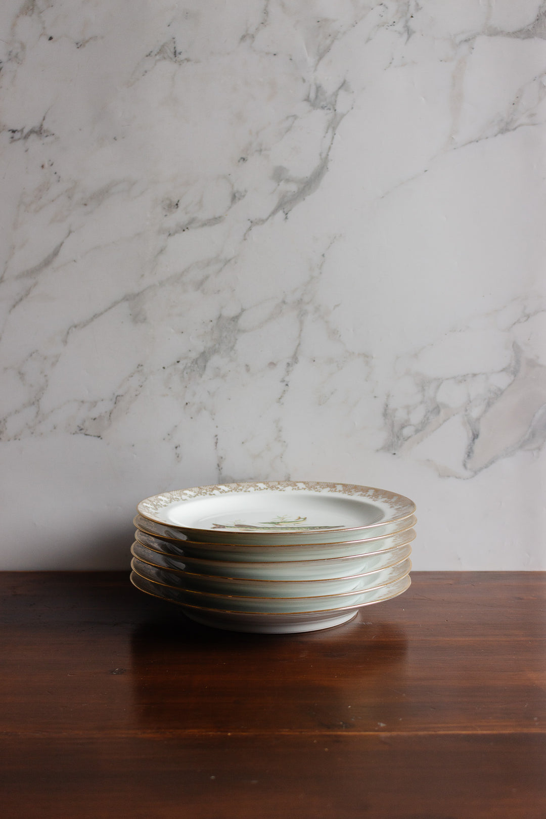 1930s french limoges fish plate set of 6