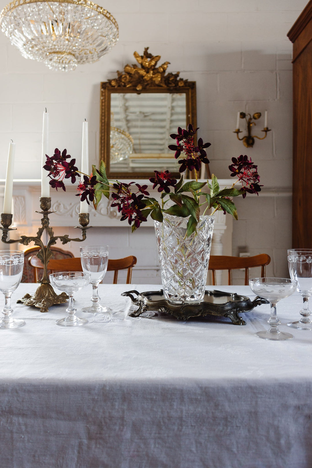 MIDCENTURY FRENCH CUT GLASS VASE