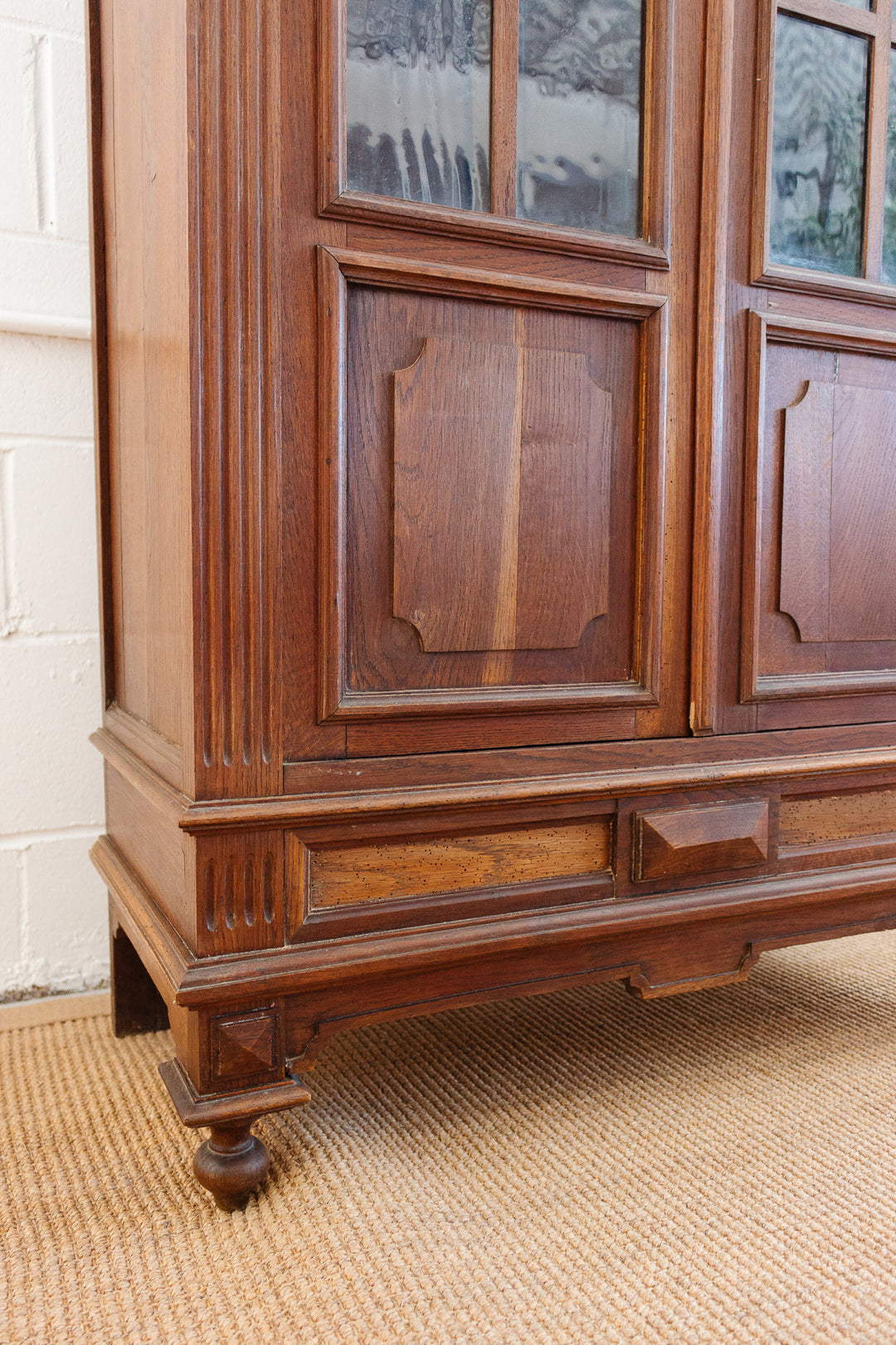 turn of the century French carved oak Louis XVI bookshelf