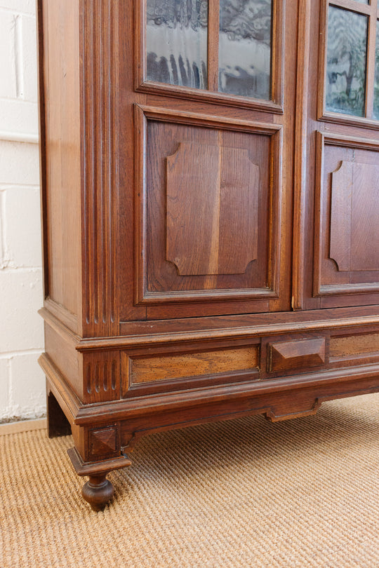 turn of the century French carved oak Louis XVI bookshelf