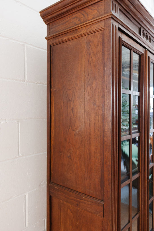 turn of the century French carved oak Louis XVI bookshelf