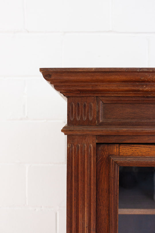 turn of the century French carved oak Louis XVI bookshelf
