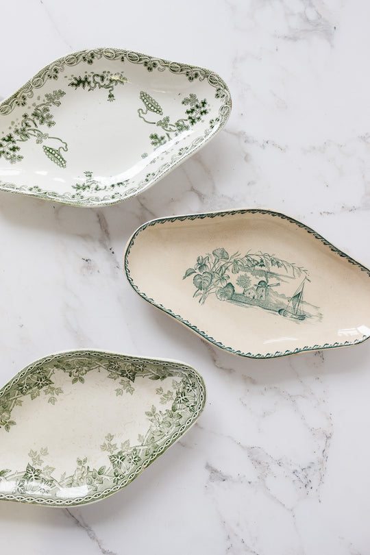 antique french transferware ravier