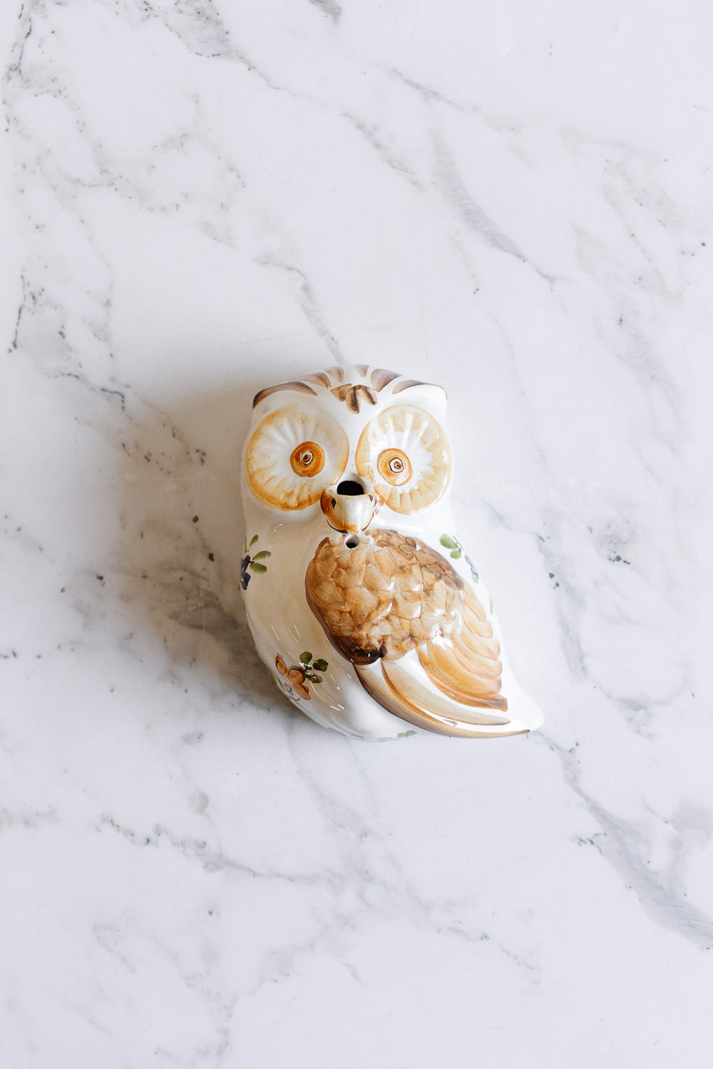 vintage french moustiers owl bud vase