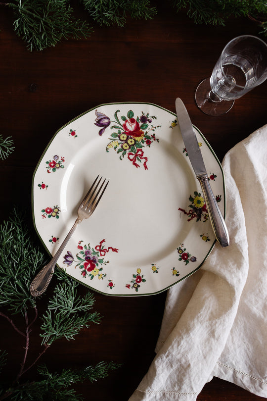 set of 5 royal doulton "old leeds sprays" dinner plates