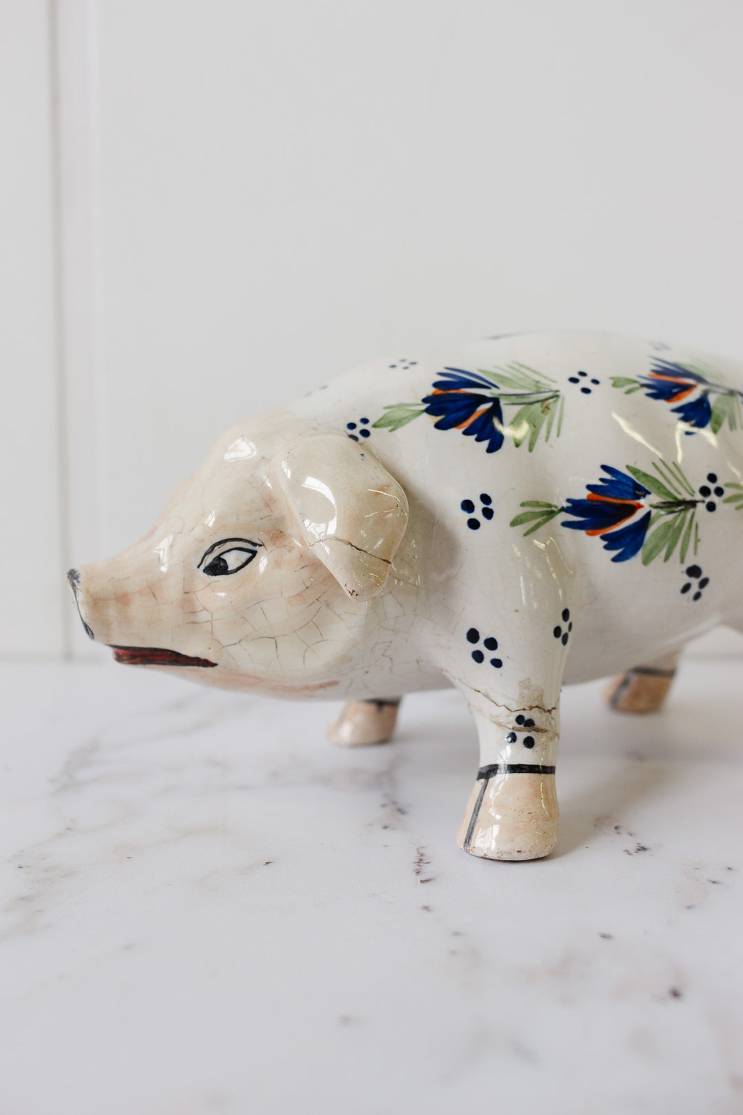 1930s french henriot quimper porcelain piggy bank