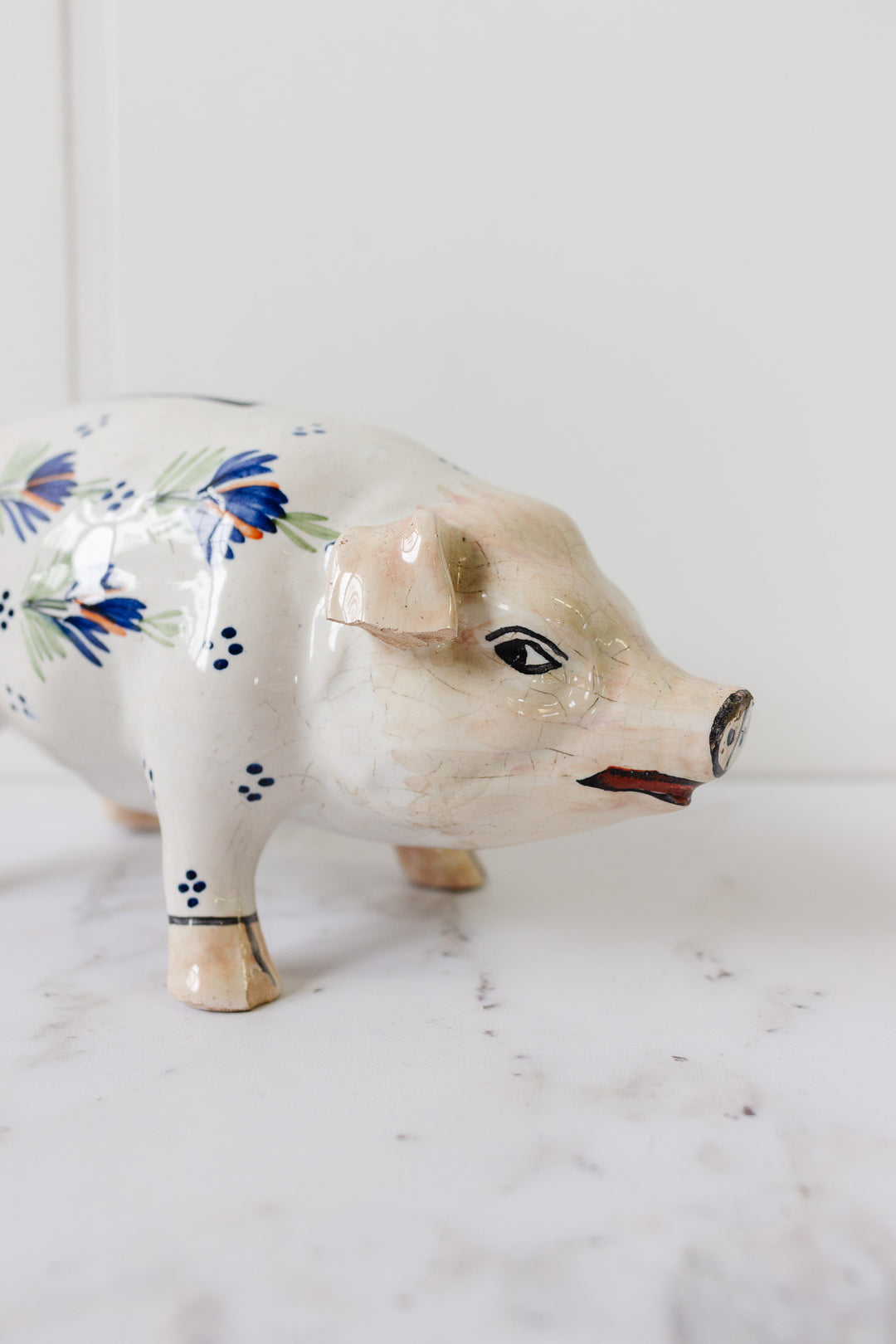 1930s french henriot quimper porcelain piggy bank