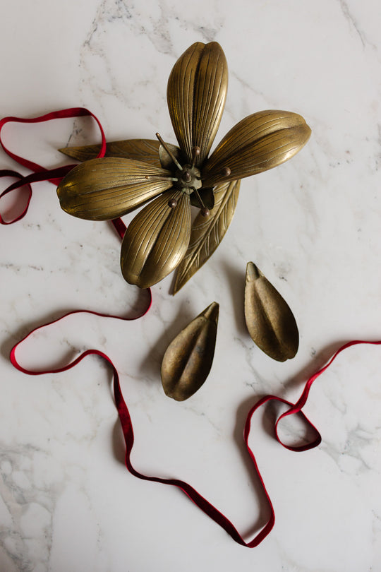 midcentury italian brass sculptural lotus ashtray
